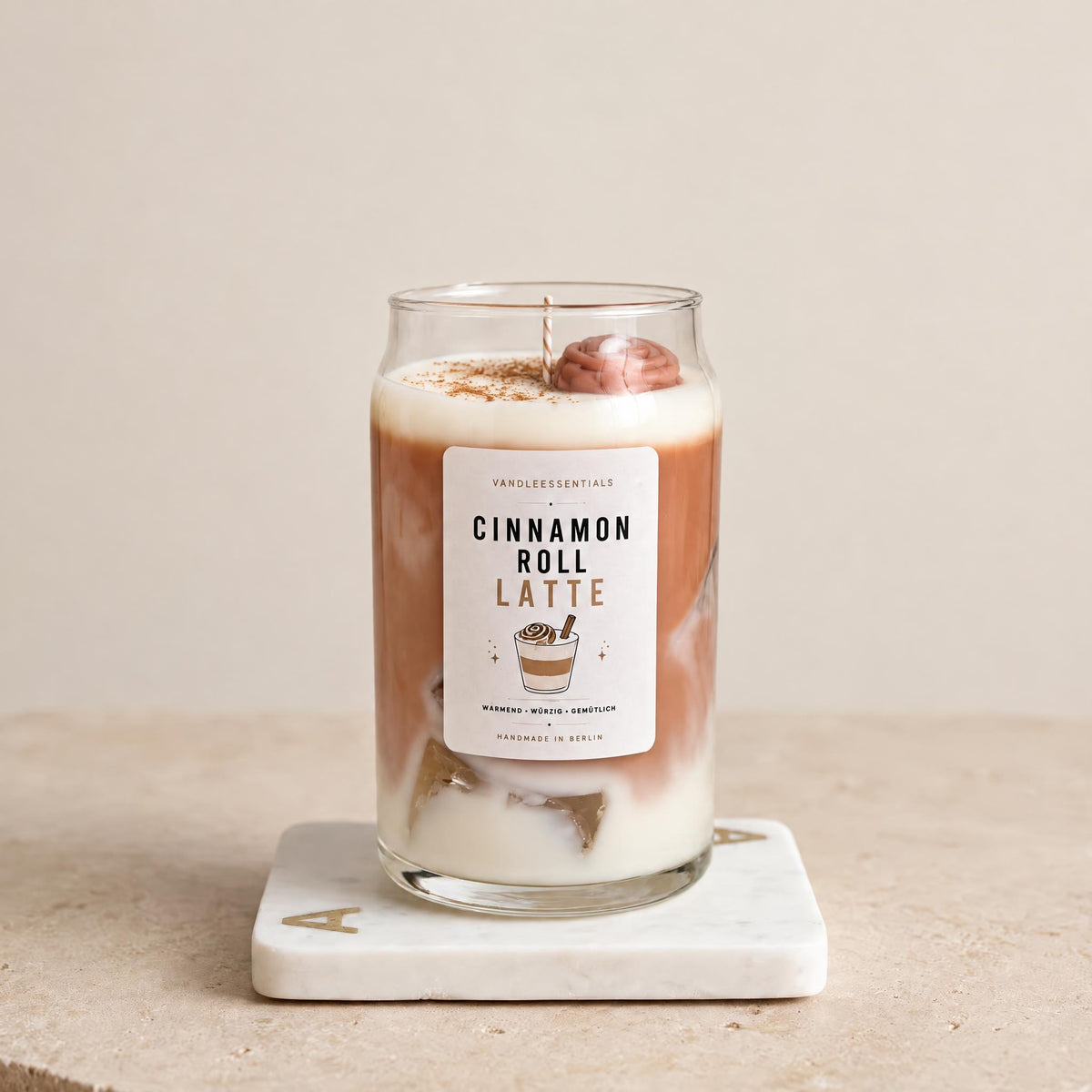Cinnamon Roll Latte Kerze - VandleEssentials 